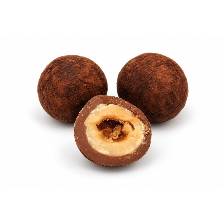 Noisette lactée : dragée noisette torréfiée, chocolat au lait et cacao | Les Pépites en Folie
