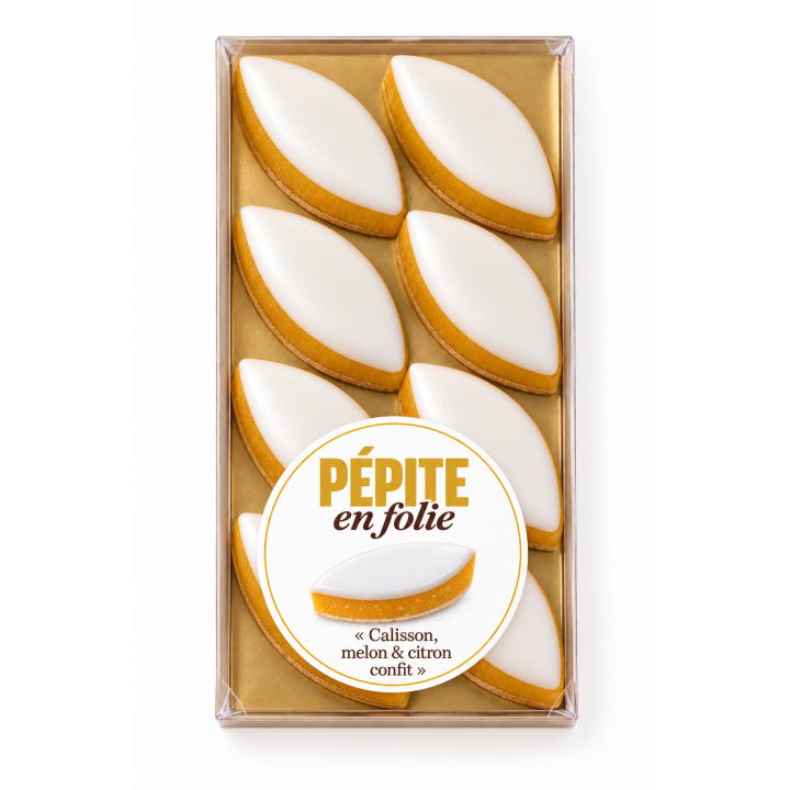 Calisson artisanal : amandes, melon confit maison et glace royale | Les Pépites en Folie